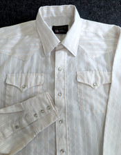 Vintage 80s Panhandle Slim Shirt Men's Size L 16-34 Western Pearl Snap Made USA