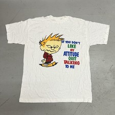 Vintage Calvin and Hobbes Comic Cartoon Retro 90s T Shirt Size XL Comedy Humor