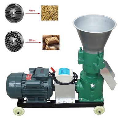 220V 4MM+10MM Dies Feed Pellet Mill Machine 3 Rollers Feed Pelletizer 200KG/Hour