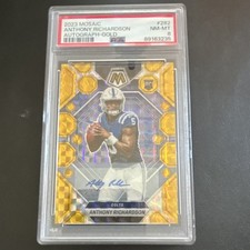2023 Panini Mosaic Gold Autograph Anthony Richardson #282 Colts PSA 8 /10