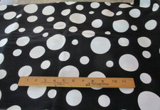 2 yards 35" x 44" Fabric Black with big white Polka-Dots