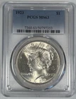 1923 Peace Silver $1 Dollar Coin PCGS MS 63