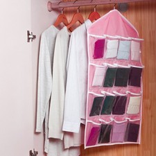 16 Pocket Clothes Over Door Closet Hanging Bag Rack Hanger Storage Organizer