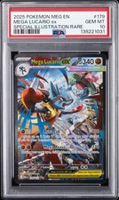 2025 POKEMON MEG EN-MEGA EVOLUTION #179 MEGA LUCARIO EX PSA 10