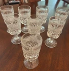 Vintage Anchor Hocking Wexford Goblets Diamond Pattern  6 5/8" Tall Set of 8 EUC