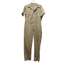 VTG Dickies Mens Khaki Short Sleeve Coveralls Utility Work Jumpsuit 40 Long Tan