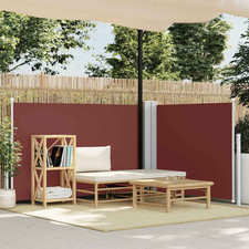 Tenda da sole laterale retrattile marrone 100x600 cm poliestere PU cappotto esterno privacy schermo