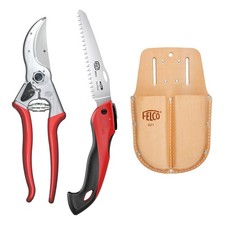 Genuine Felco Model 4 secateurs with folding saw + double holster official Felco