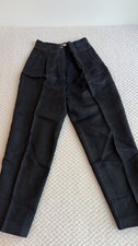 Liz Claiborne Collection Womens 100 Linen Trouser Pants Sz 6P Black VTG
