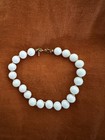 Vintage Monet Long and Knotted White Milk Glass Beaded Necklace and Bracelet Set — photo 4