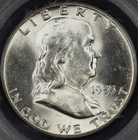 1955 FRANKLIN HALF DOLLAR PCGS MS 63 "BUGS BUNNY" FS-401 STRONG DIE CLASH, NICE