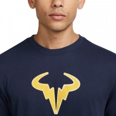The Nike Tee Rafa Nadal T-Shirt Top Tennis Dri-FIT Navy
