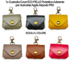 Custodia Cover ECO PELLE Protettivo Aderente per Auricolari Apple Airpods PRO