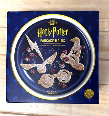 NEW William Sonoma Harry Potter Pancake Molds Set Of 4 Shapes Wizarding World