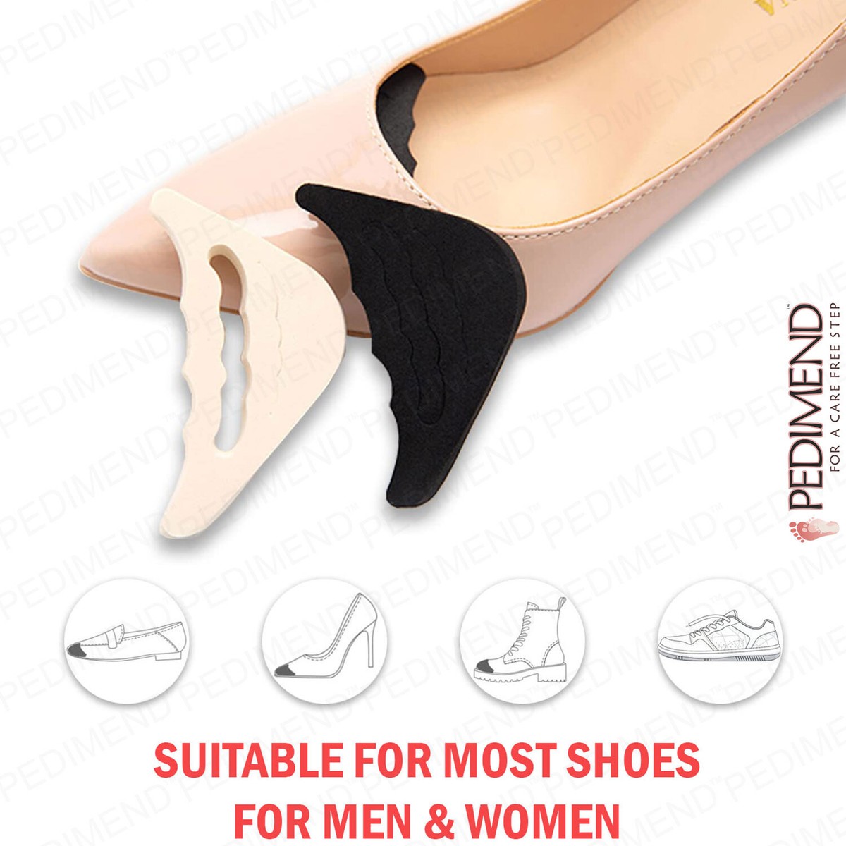 Pedimend™ 2x Toe Inserts for Shoes Too Big Foam Toe Fillers Shoe Filler  UK