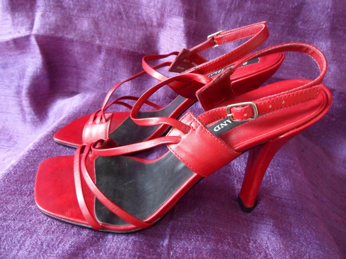 Deep red deals heeled sandals