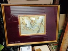 Rare Vintage Japanese Chokin Art Cranes Or Tsuru Good Fortune, Longevity, Luck 