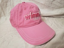 Winn Grips Golf Hat Embroidered Logo Pink White Trim Stitched Adjustable Used