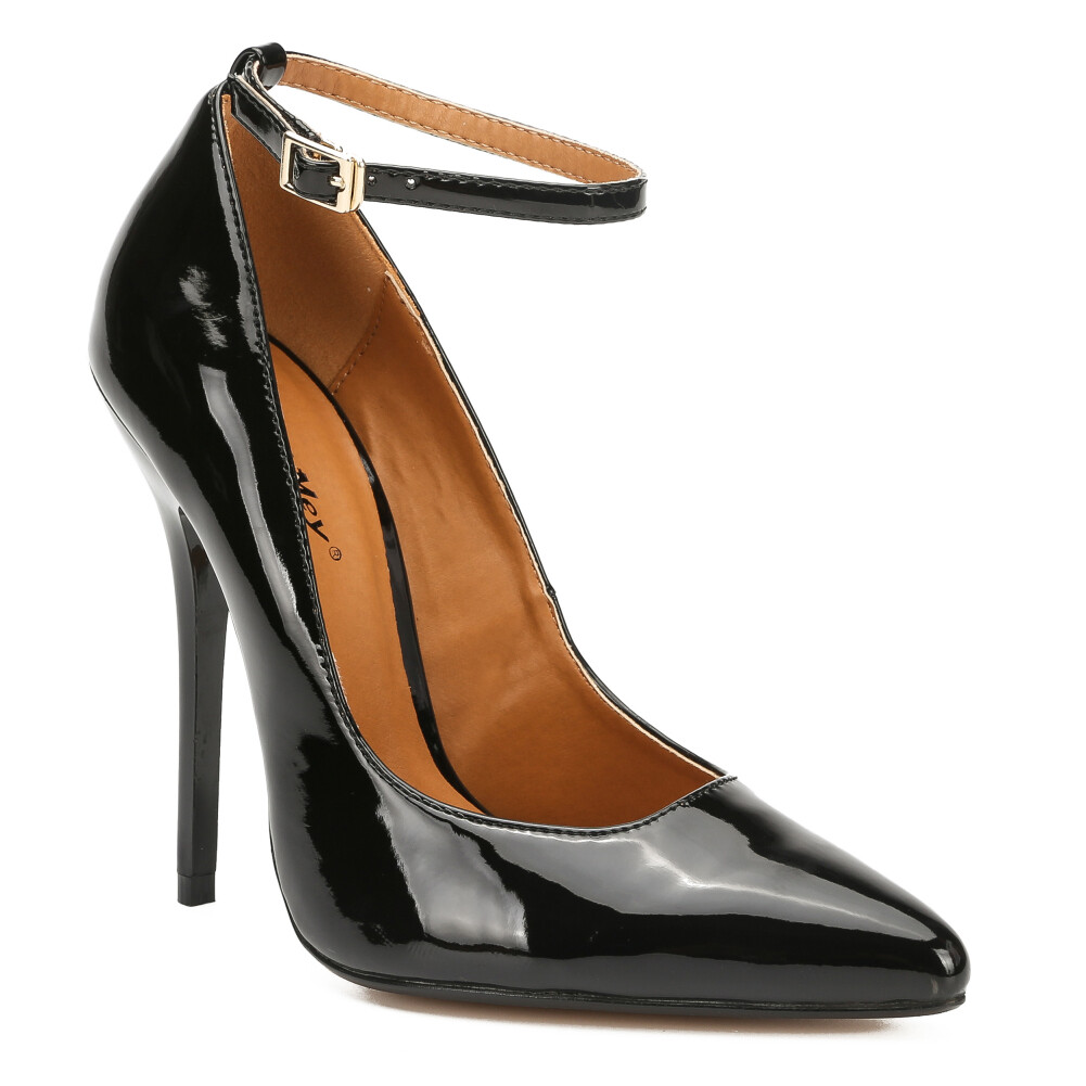 Damen Pumps Mit High Heels - Stilettos Mit 10cm Absatz In Spitzenoptik