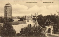 Old postcard postcard Rothenburg-Rodertor with city wall GERMANY (1075186)