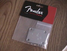 FENDER "F" NECK PLATE AMERICAN STANDARD GUITAR CHROME 099-1448-100 MADE IN USA