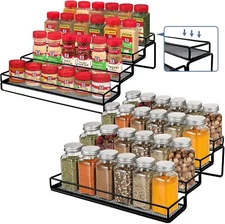 Spice Rack Organizer for Cabinet, 4 Tier Seasoning Organizer, Expandable Shel...