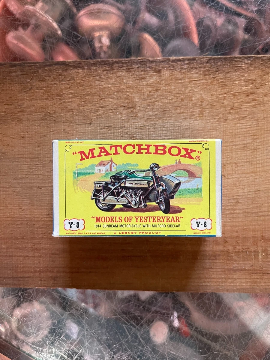 MATCHBOX MODELS OF YESTERYEAR Y 8 1914 SUNBEAM MOTORCYCLE WITH MILFORD SIDECAR