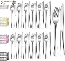 Set di coltelli da bistecca 24 pezzi, set 12 forchette in acciaio inox e 12 set 