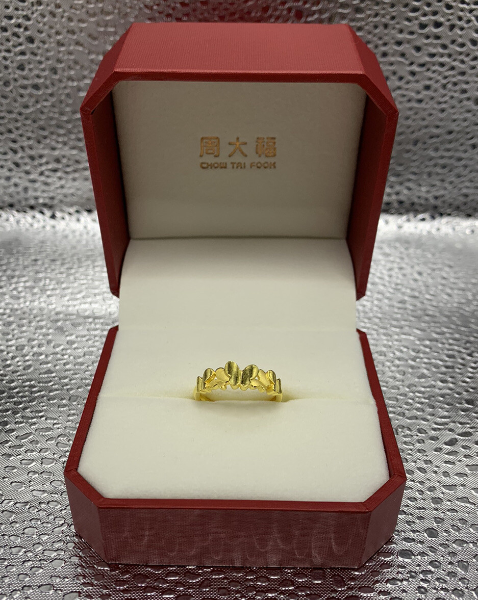 Chow Tai Fook 24k gold ring 3D Butterfly design New  W/ Box