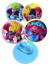 Trolls Band Together Cupcake Toppers Rings Party Favors Supplies - Pack of 12