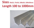 ALUMINIUM UNEQUAL ANGLE 50 x 25mm 75 x 50mm 100 x 20mm 100mm x 50mm L profile