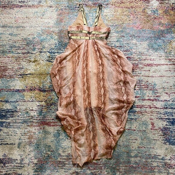 Bebe snake print maxi Rose Gold Python Grecian Go… - image 12