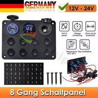 8-Gang Led Schaltpanel Schalter Schalttafel Usb Voltmeter 12V-24V FüR Auto Boot