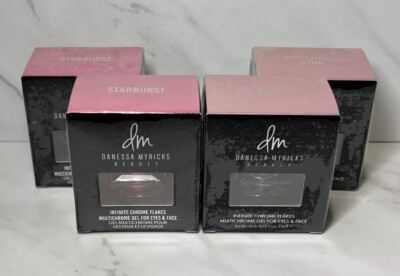 4 Danessa Myricks Infinite Chrome Flakes Gel 2  Starburst & 2 Shooting Star .38g