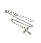 New 14k white gold .27ct SI2 I1 I diamond cross pendant necklace 2.7g 16" — photo 4