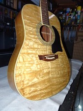 Garrison Flamed Maple Acoustic Guitar Natural - W/setup & Case
