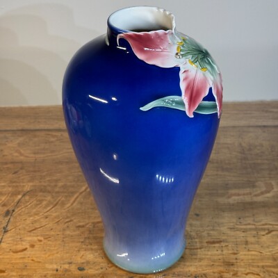 fran✨！ Franz Porcelain Large Blue Lily Vase XP1819 12