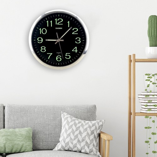Luminous Wall Clock 12" Silent Quartz Glow Hanging Watch Night Light Home Decor - Picture 4 of 7