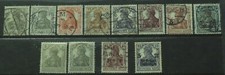 Germany 1916/20 set of 8 stamps + extras SG 97/104 Used cat £28