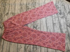 VTG FLARE PANTS 60's 70s POLY FLORAL GROOVY HIGH WAIST HIPPIE WOMENS w 22"-32"