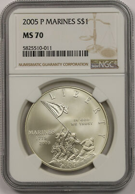 2005-P Marine Corps Anniversary Silver Commemorative Dollar $1 MS