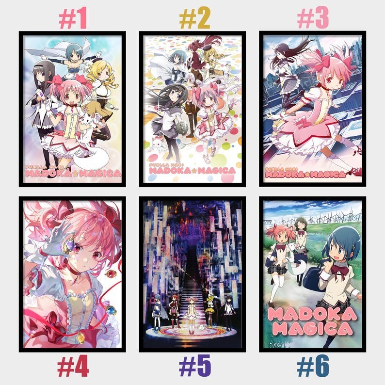 Colección de pósteres de arte de pared estético manga anime Magoca Puella Magi Madoka Magica