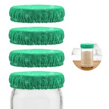 Fermentaholics Breathable Mason Jar Cloth Covers for Fermentation – Green 4 Pack