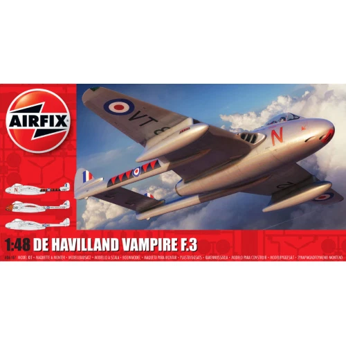 DE HAVILLAND VAMPIRE F 3 KIT 1:48 Airfix Kit Aerei Modellino Nuovo - Immagine 3 di 3