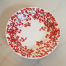 Tait&ugrave; Fil Rouge Bacche Teller Fine Bone China rund wei&szlig;/rot/gr&uuml;n Beeren