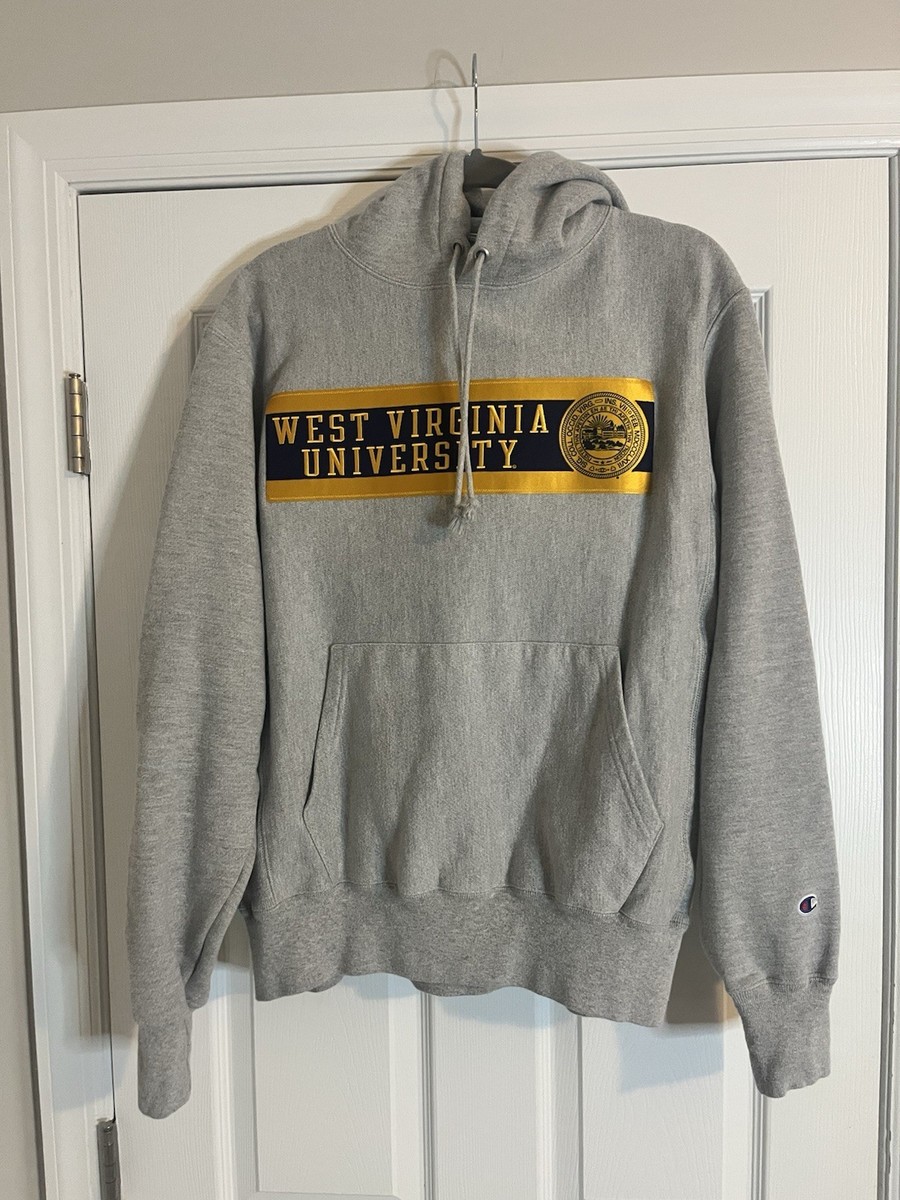 Used WVU Champion Reverse Weave Light Gray