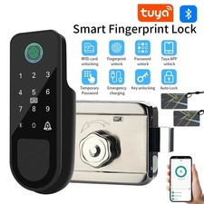 Tuya Smart Fingerprint Door Lock Outdoor Gate Password IC Card NFC Remote Unlock