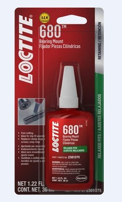 LOCTITE 680 Automotive Bearing Mount   High Strength, Medium Viscosity, Green 