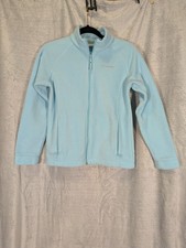 Columbia Girls Large 14/16 Blue Full Zip Fleece Jacket W/ Pockets Turquoise