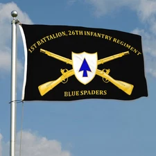 1st Battalion, 26th Infantry Regiment Blue Spaders Flag 3x5Feet Man Cave Decor